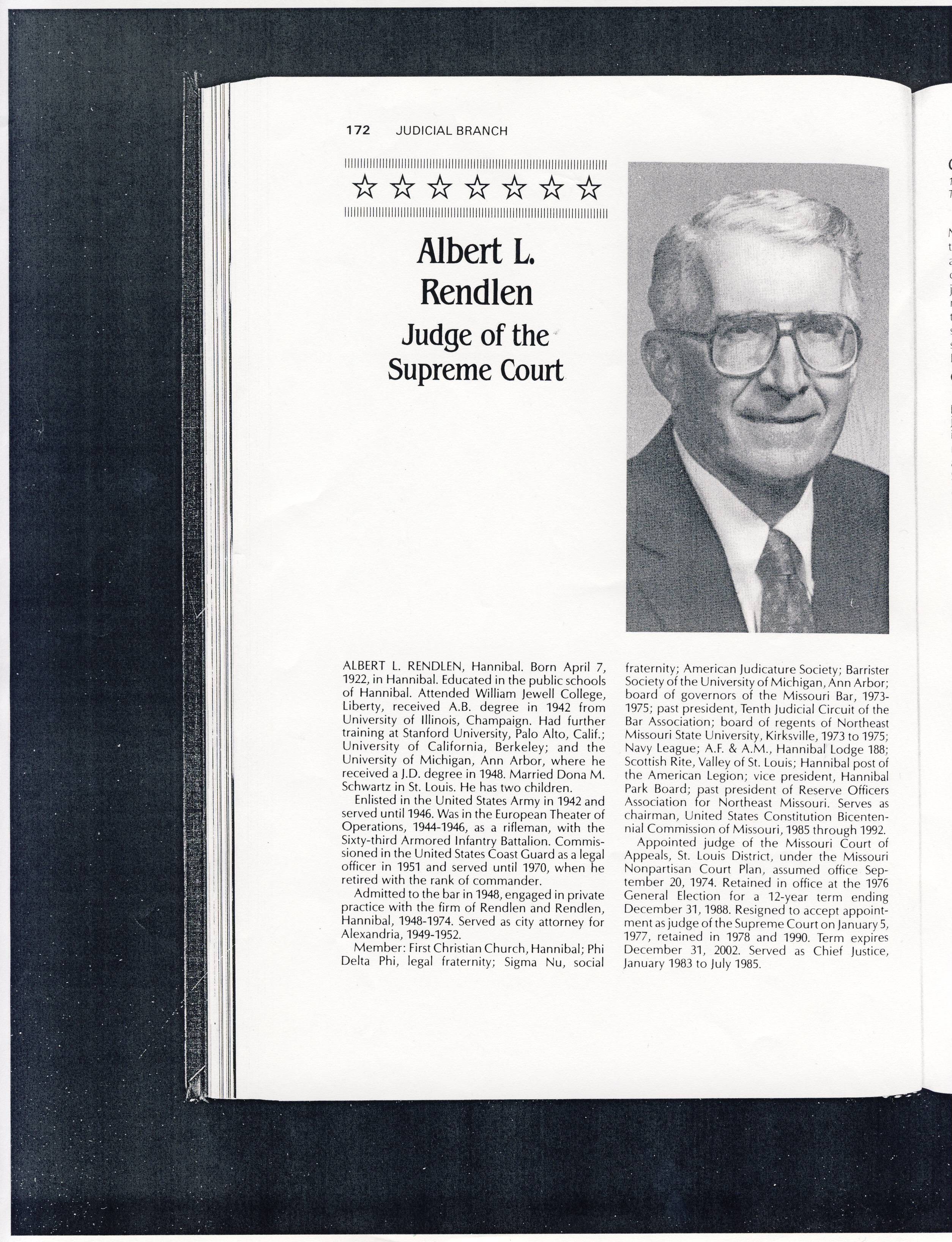 Judge Albert Rendlen 1991