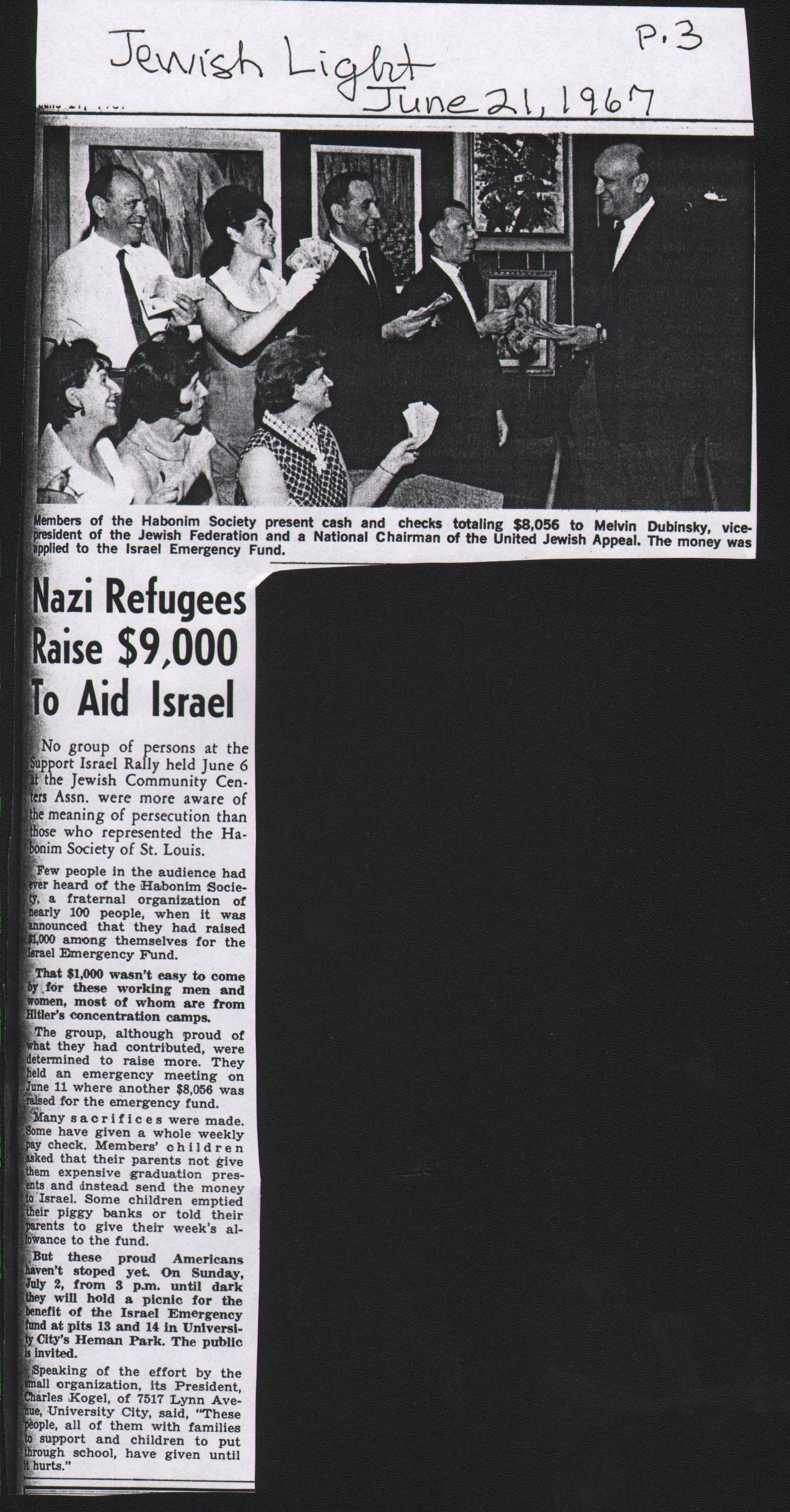 Newspaper clipping about Habonim Society