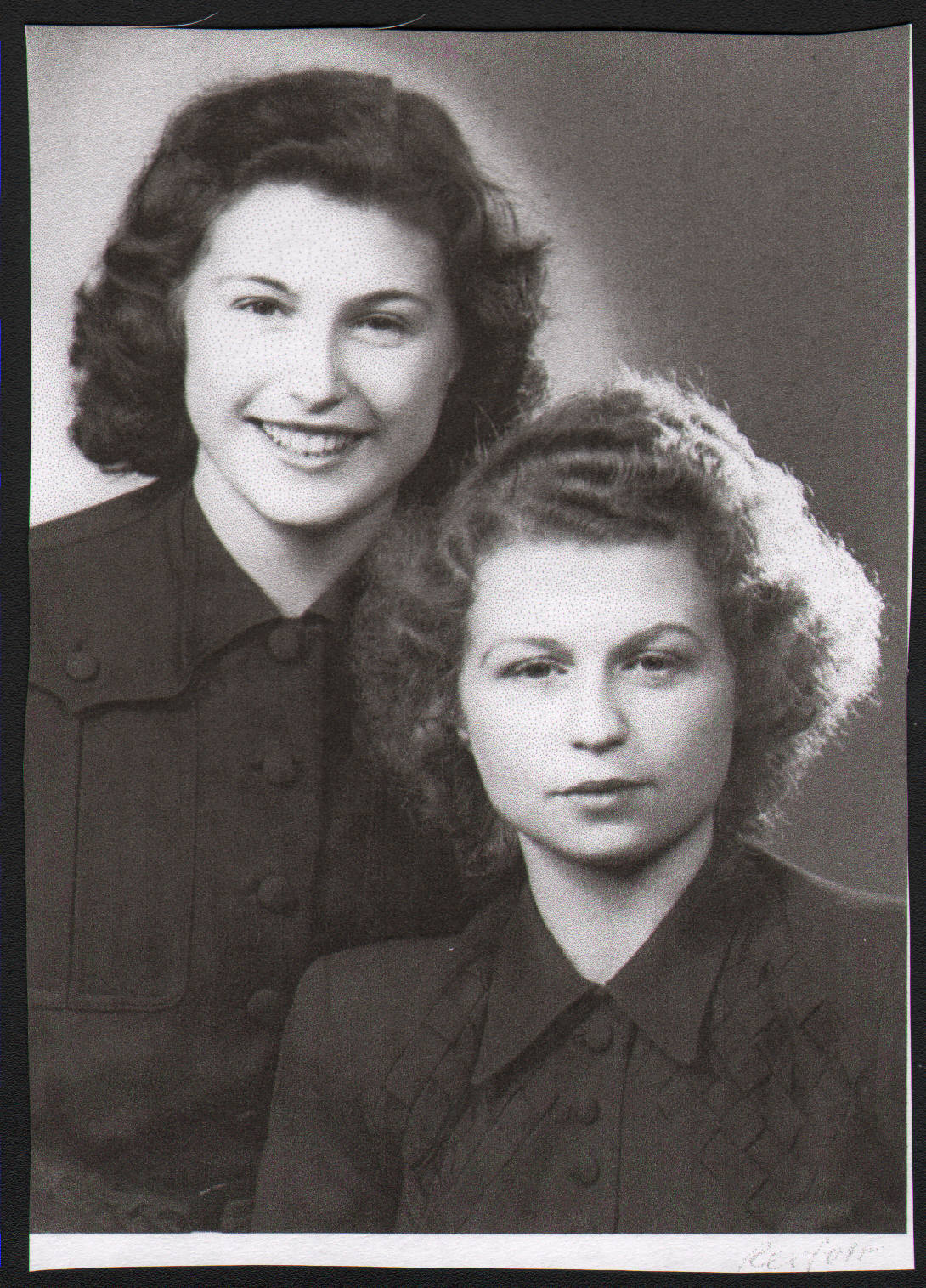 Ruth and her sister in the 1940s