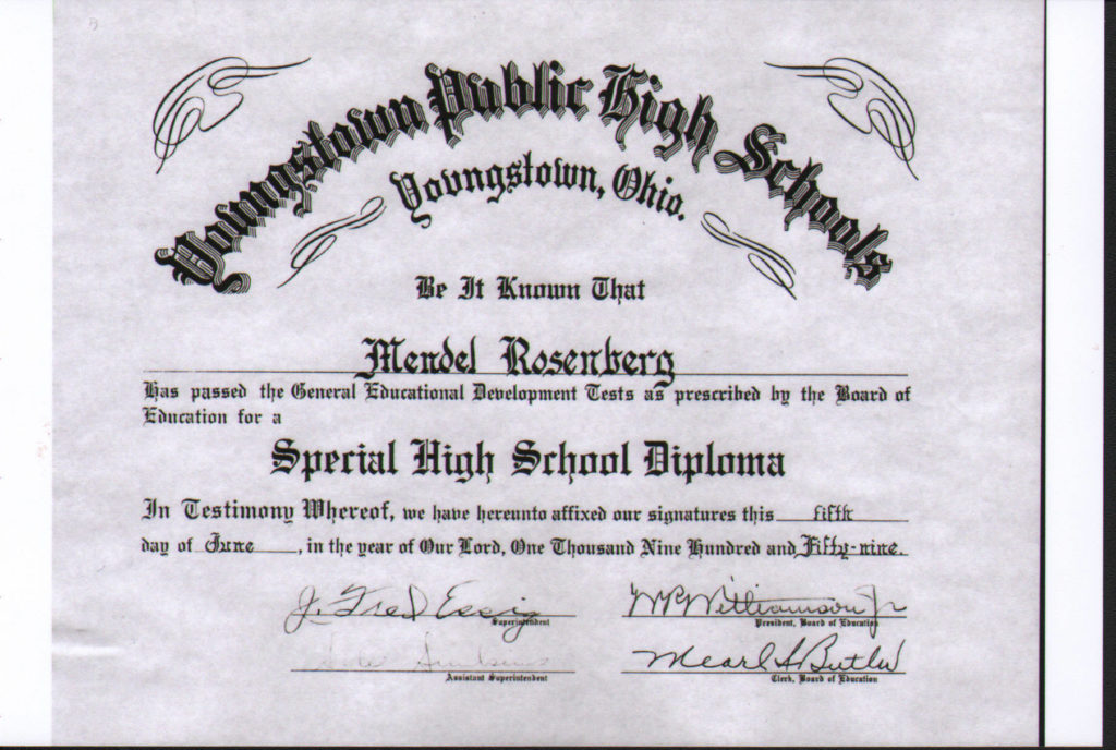 High School Diploma 1959