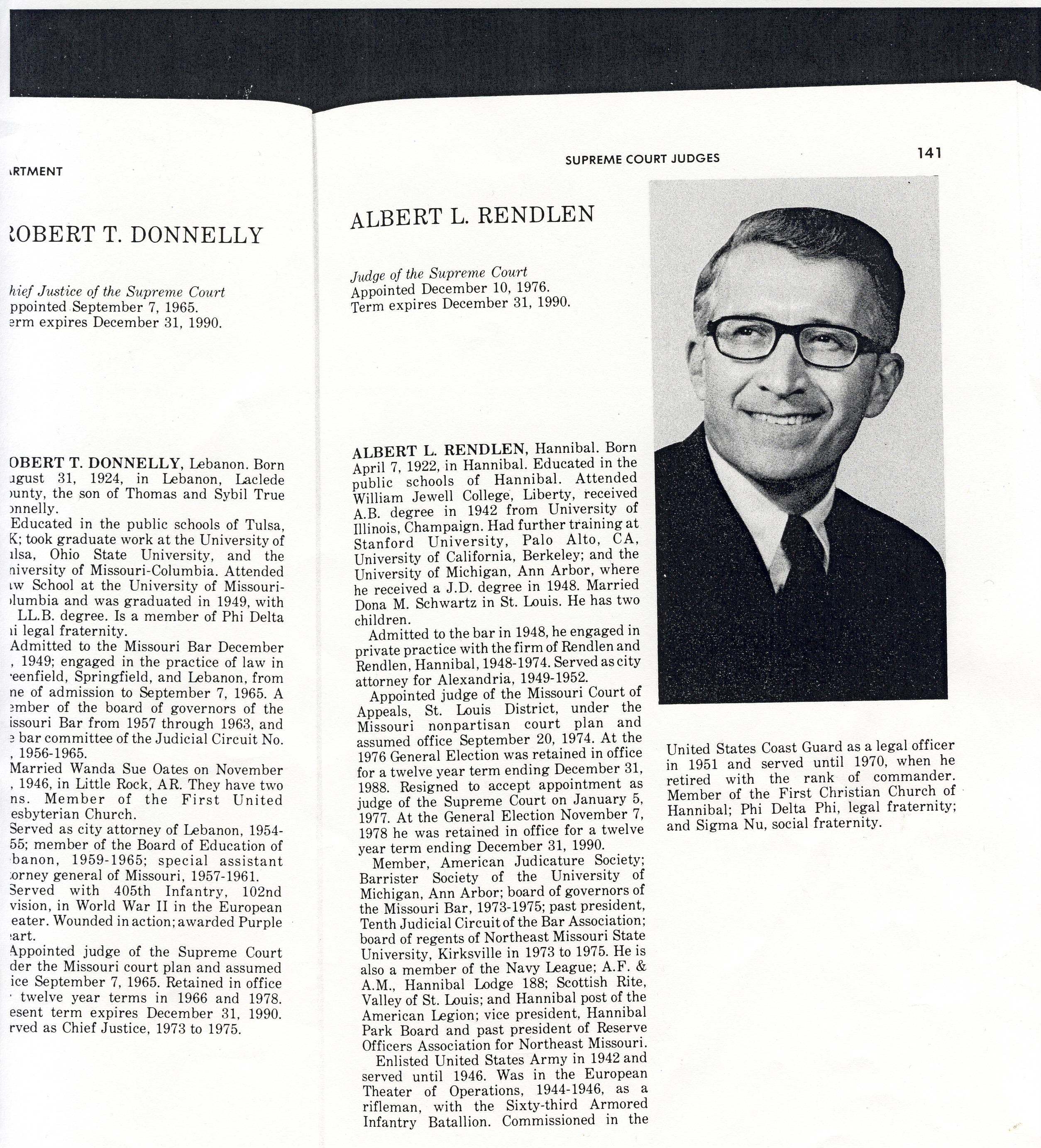 Judge Albert Rendlen 1981