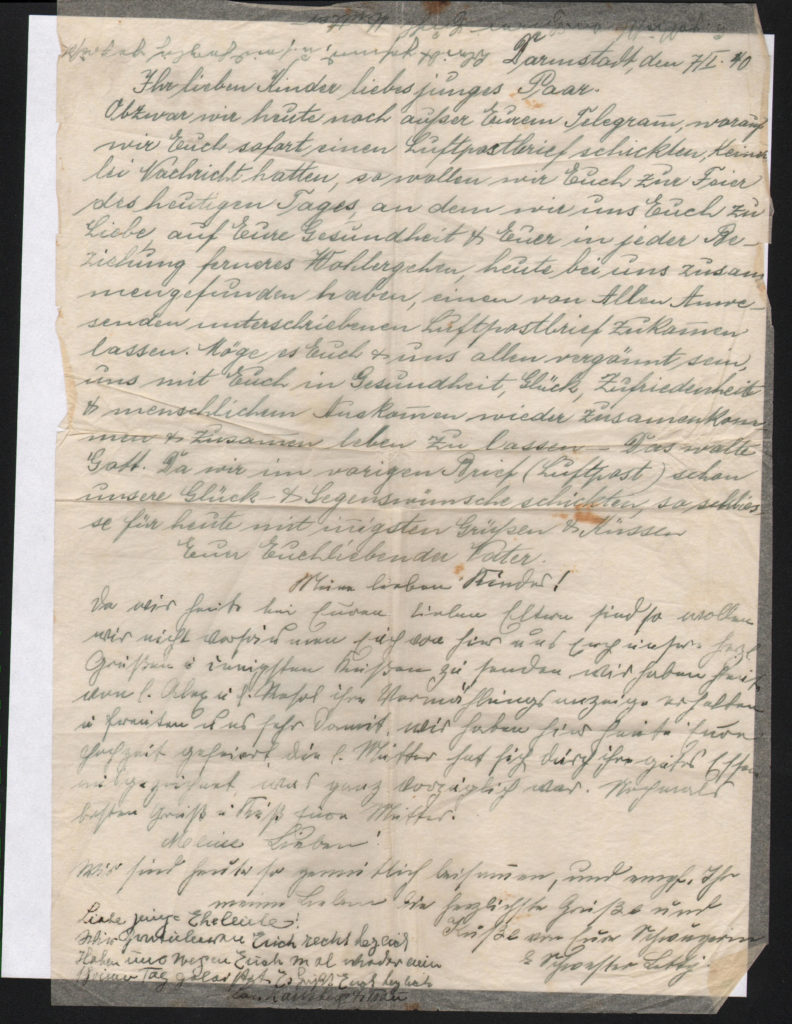 Elsie's letter from parents before their deportation - Part 2