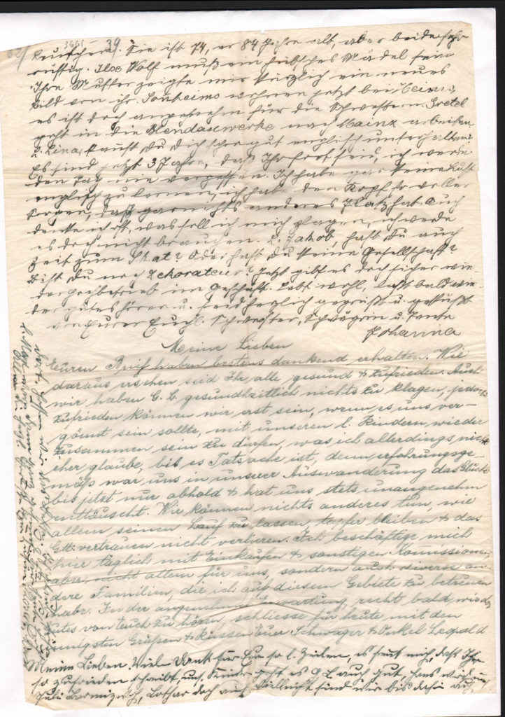 Elsie's letter from parents before their deportation - Part 4