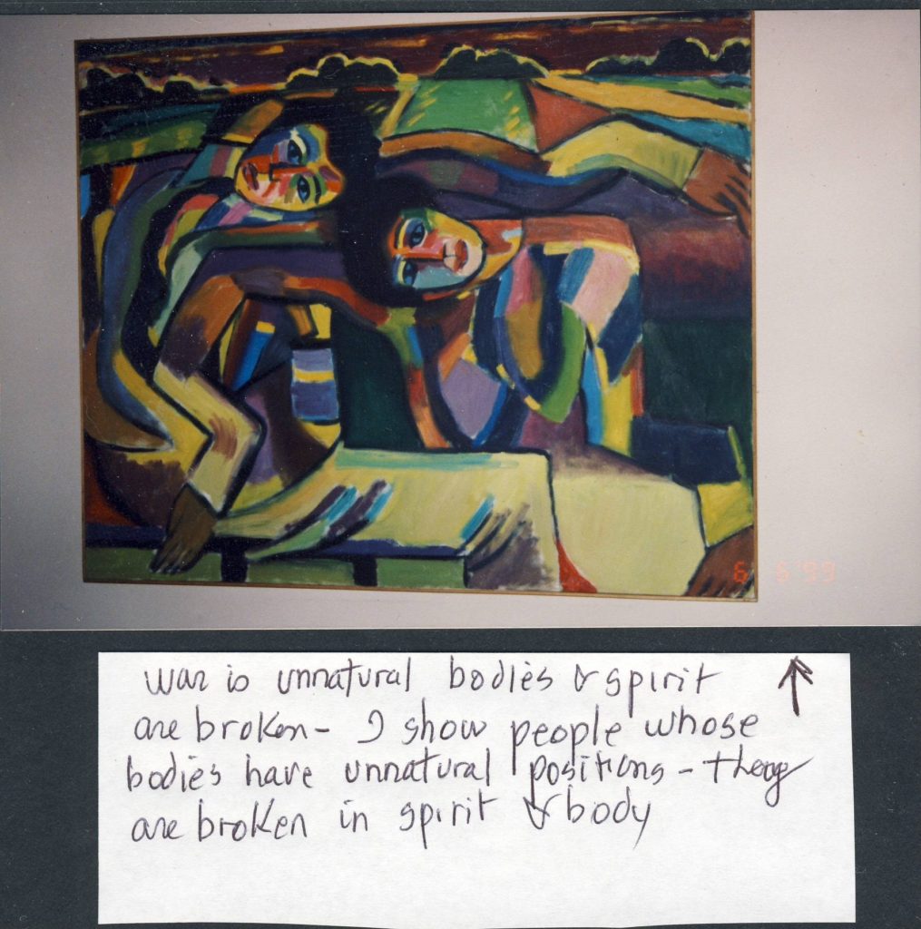 Kruchmar, Claude's drawing of broken bodies and spirit
