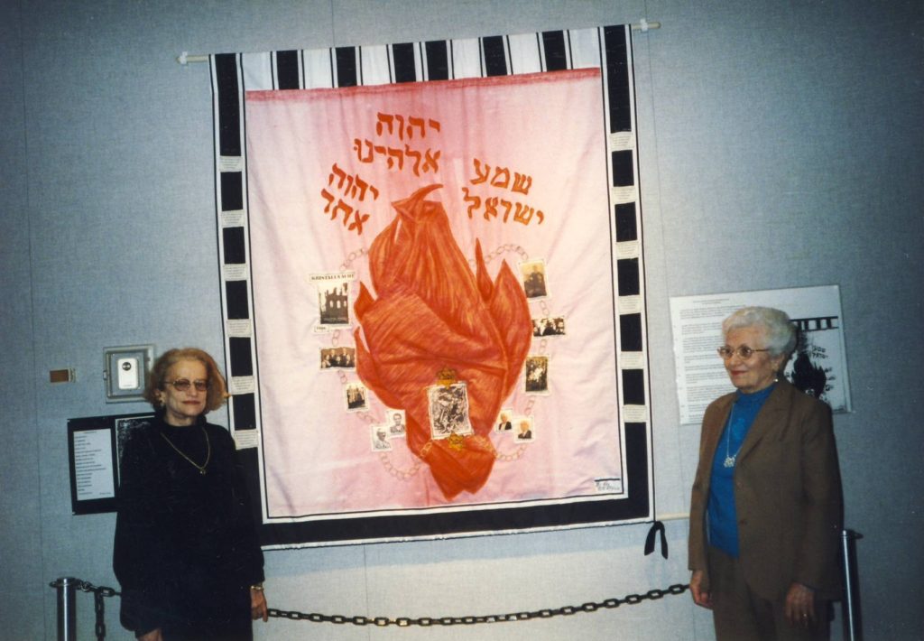 Roz Flax & Elsie Levy by the Flame installed at HMLC in 1998