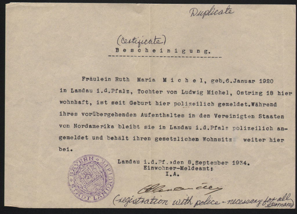 Kopolow, Ruth Police Registration Germany