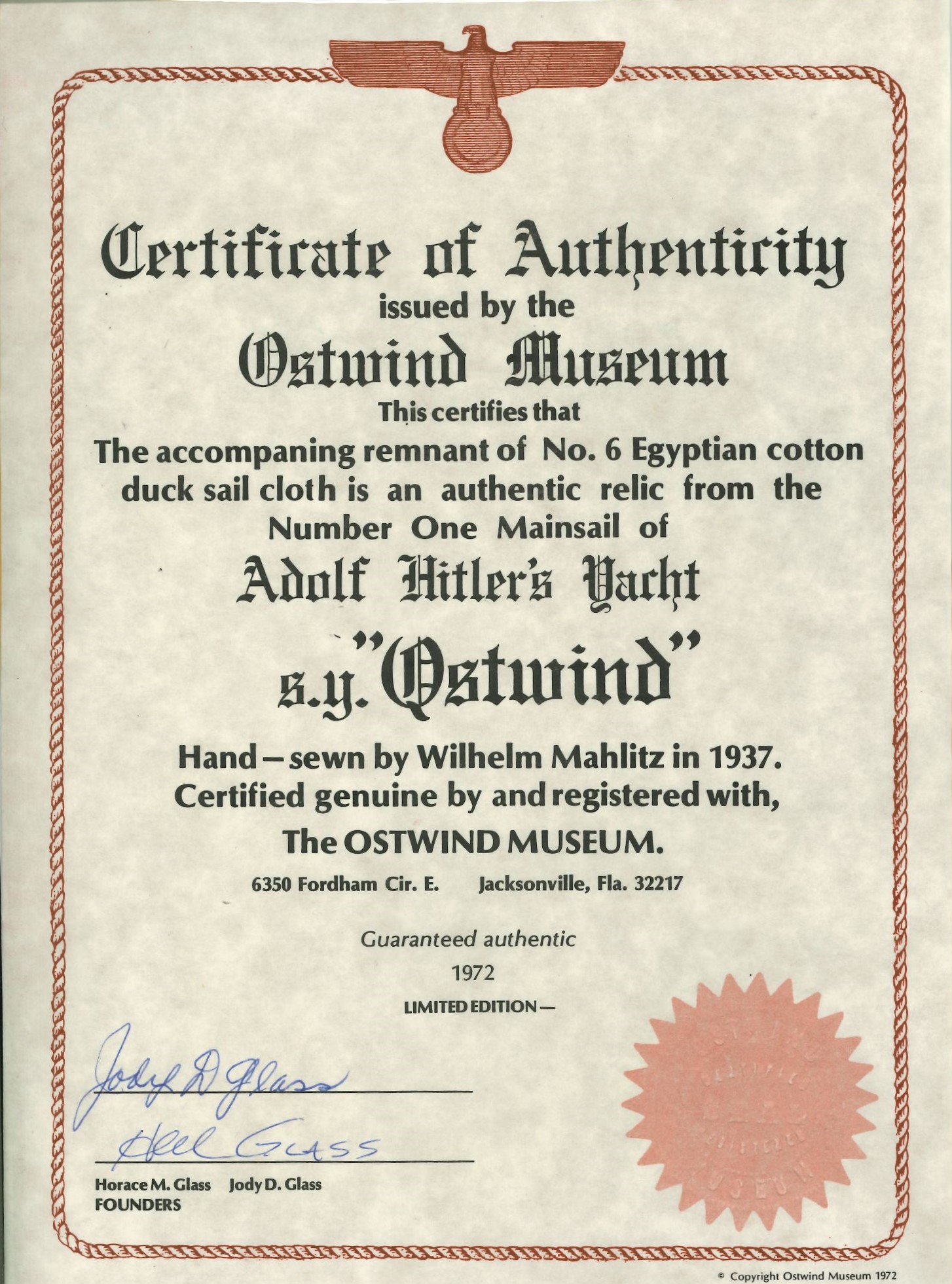 Artifact Feature: Duck Sail Cloth Piece - St. Louis Holocaust Museum